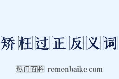 矫枉过正反义词是什么意思的图片